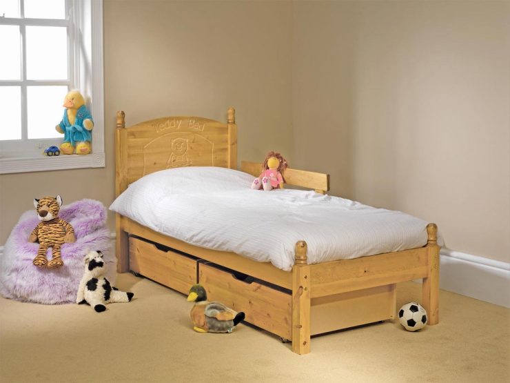 Pine bed manufacturer low foot end children's bed