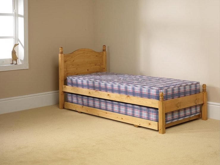 Pine bed manufacturer guest pull out bed